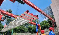 廣州首條環(huán)線地鐵開始軌道工程施工