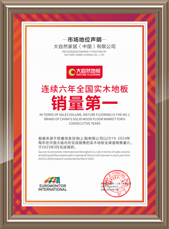 大自然實(shí)木地板連續(xù)6年問鼎銷量第一，用硬實(shí)力見真章